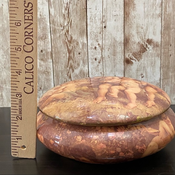 Vintage ENESCO Texjade Cherub Angel Trinket Box - Picture 12 of 16